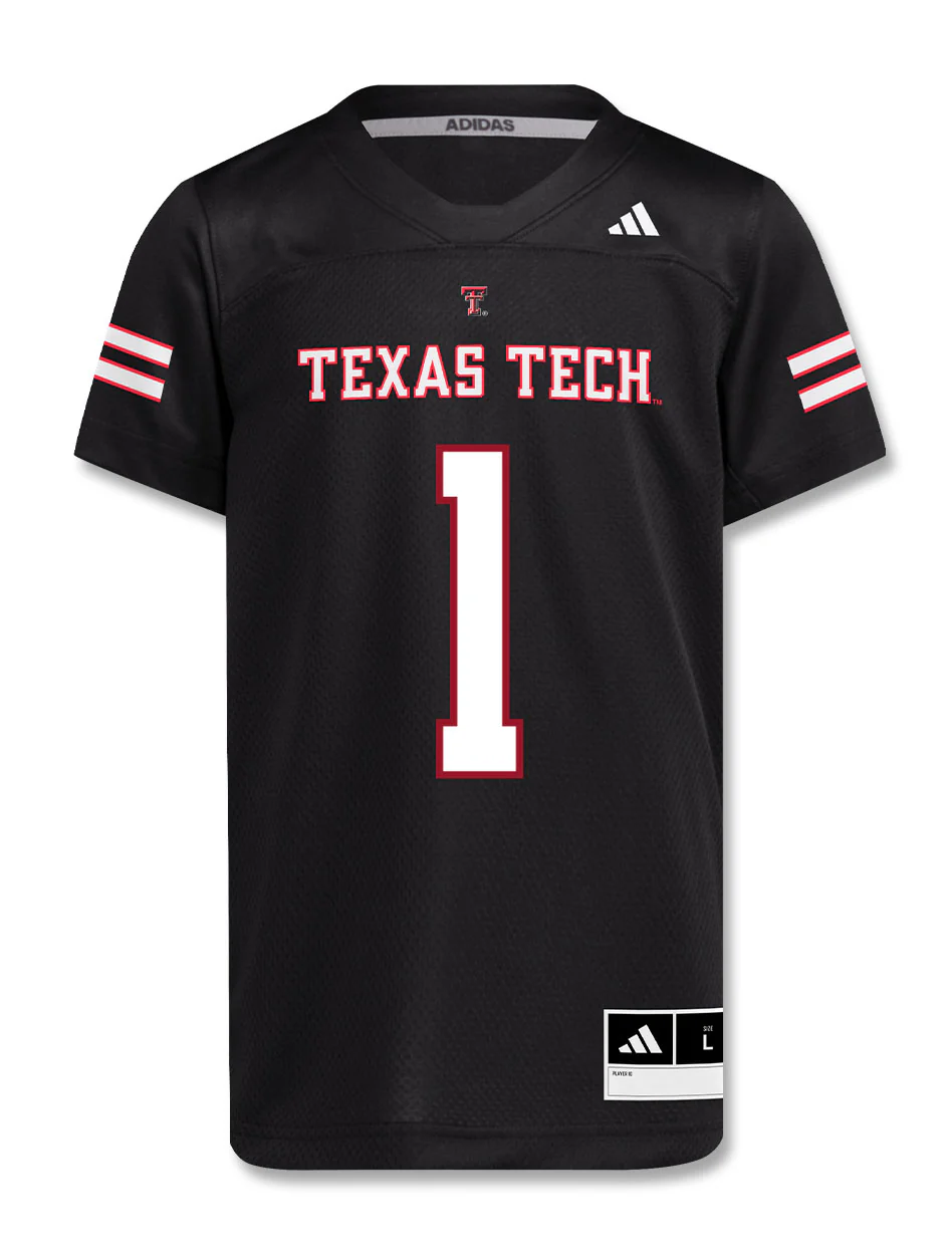 Adidas Texas Tech #1 Youth Replica Jersey - Image 3