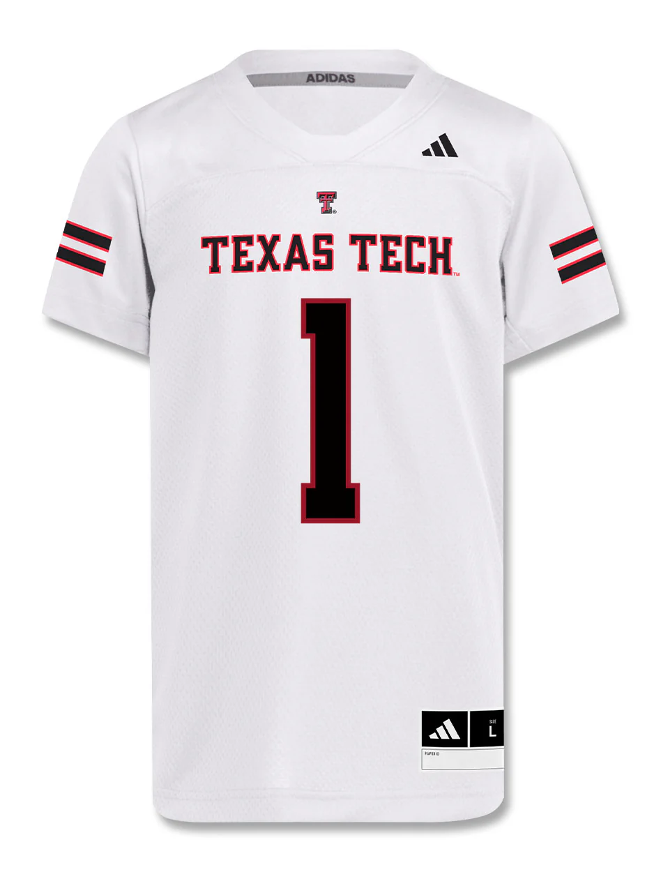 Adidas Texas Tech #1 Youth Replica Jersey - Image 5