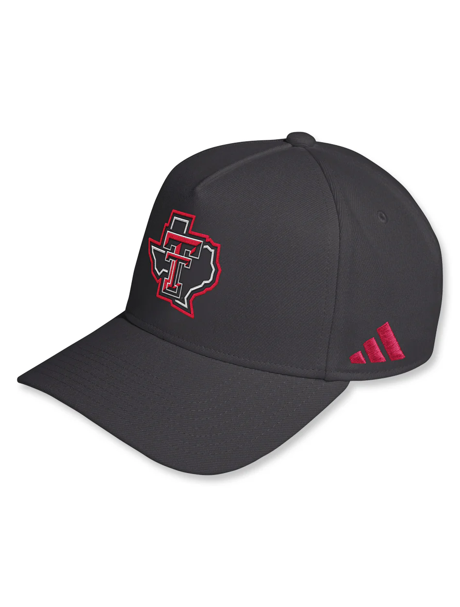Adidas Texas Tech 2025 Sideline Local A-Frame Snapback Hat