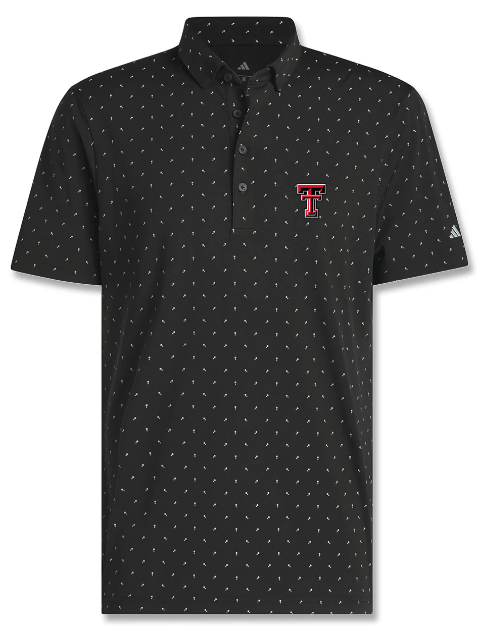 Adidas Texas Tech Golf "Dew Sweepers" Ultimate Micro Print Polo