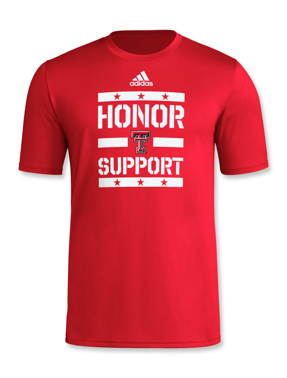 **Adidas Texas Tech "Honor and Support" 2024 T-Shirt - Image 3