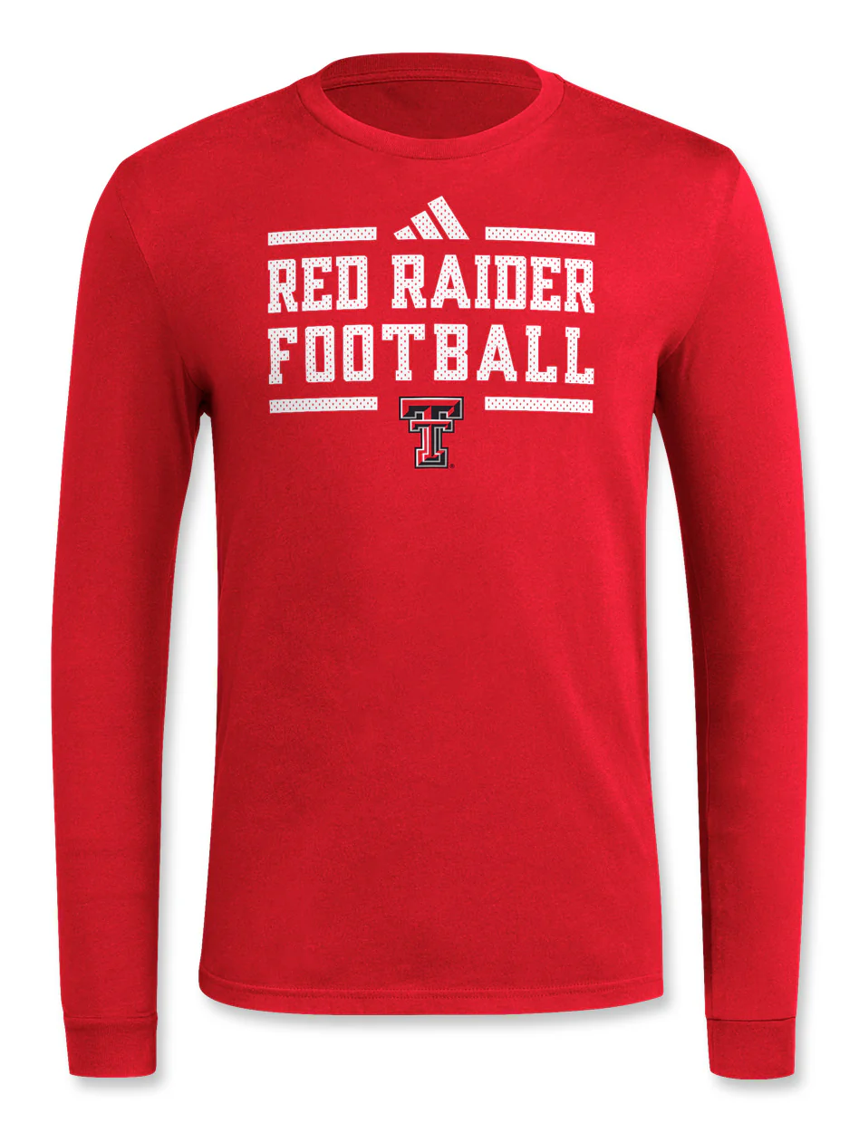 Adidas Texas Tech "Locker Practice Football" 2024 Long Sleeve T-Shirt - Image 3