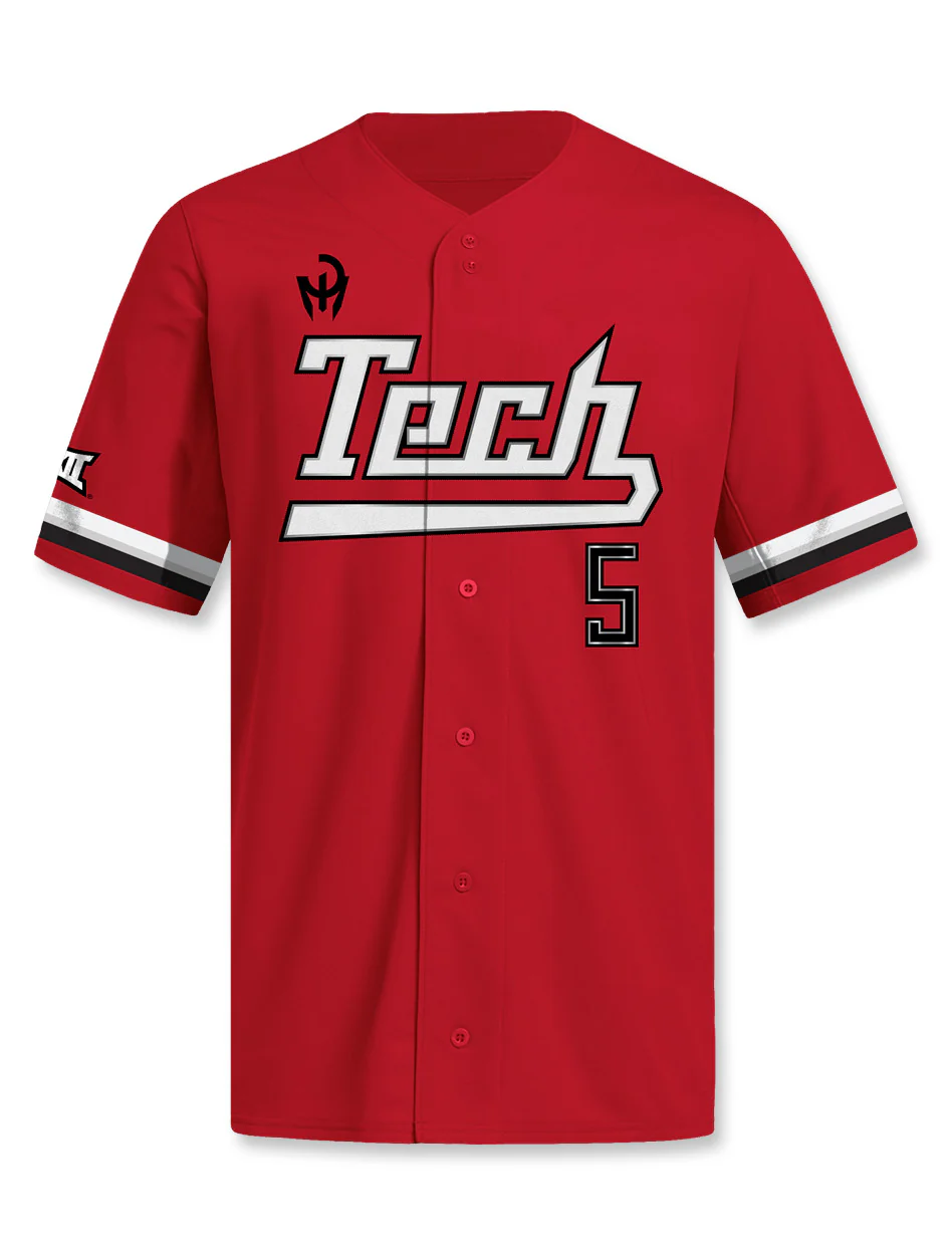 Adidas Texas Tech "Mahomes Lightning" Baseball Jersey (mjr-165) - Image 3