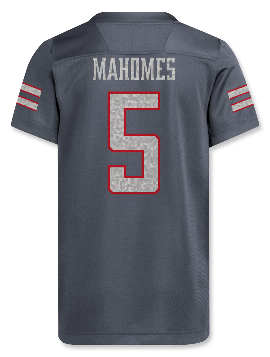 YOUTH Adidas Texas Tech Mahomes Premier 2024 Galvanized Jersey - Image 2