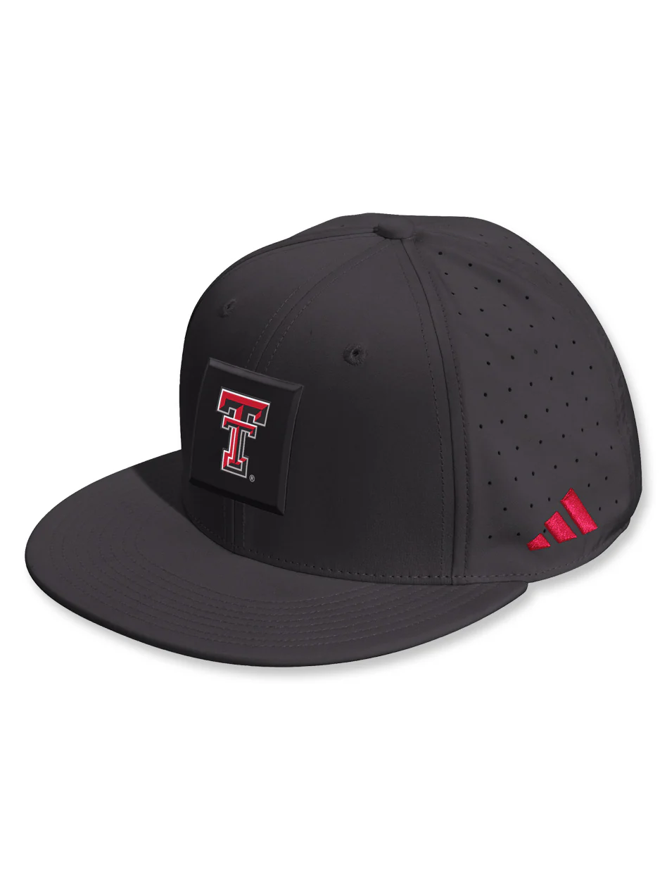Adidas Texas Tech Square Patch Performance Flat Bill (hsb-554)