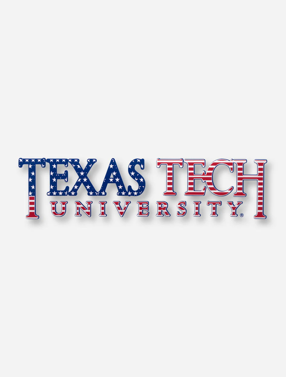 American Flag Texas Tech University Decal