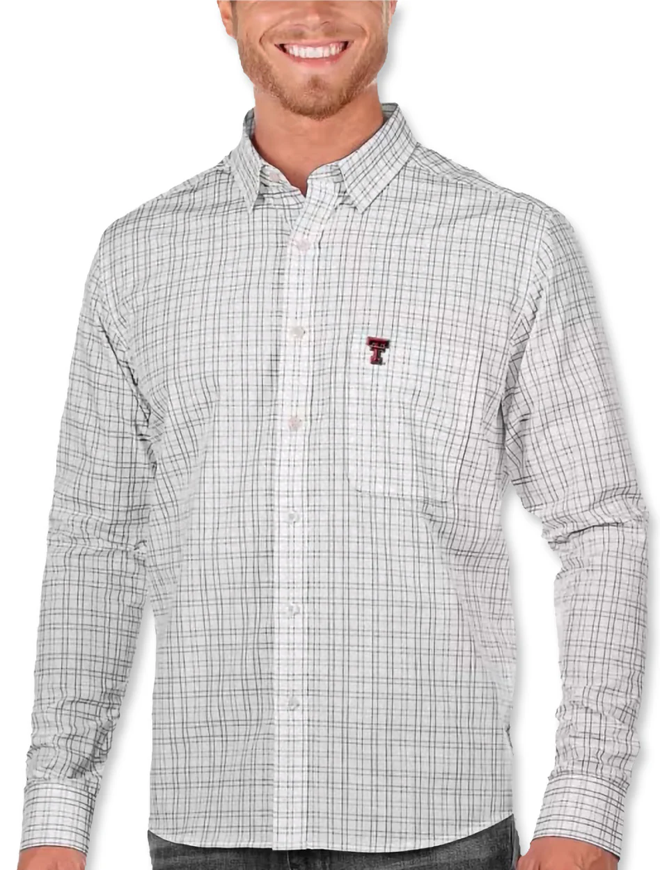 Antigua Texas Tech Double T "Origin" White Long Sleeve Dress Shirt
