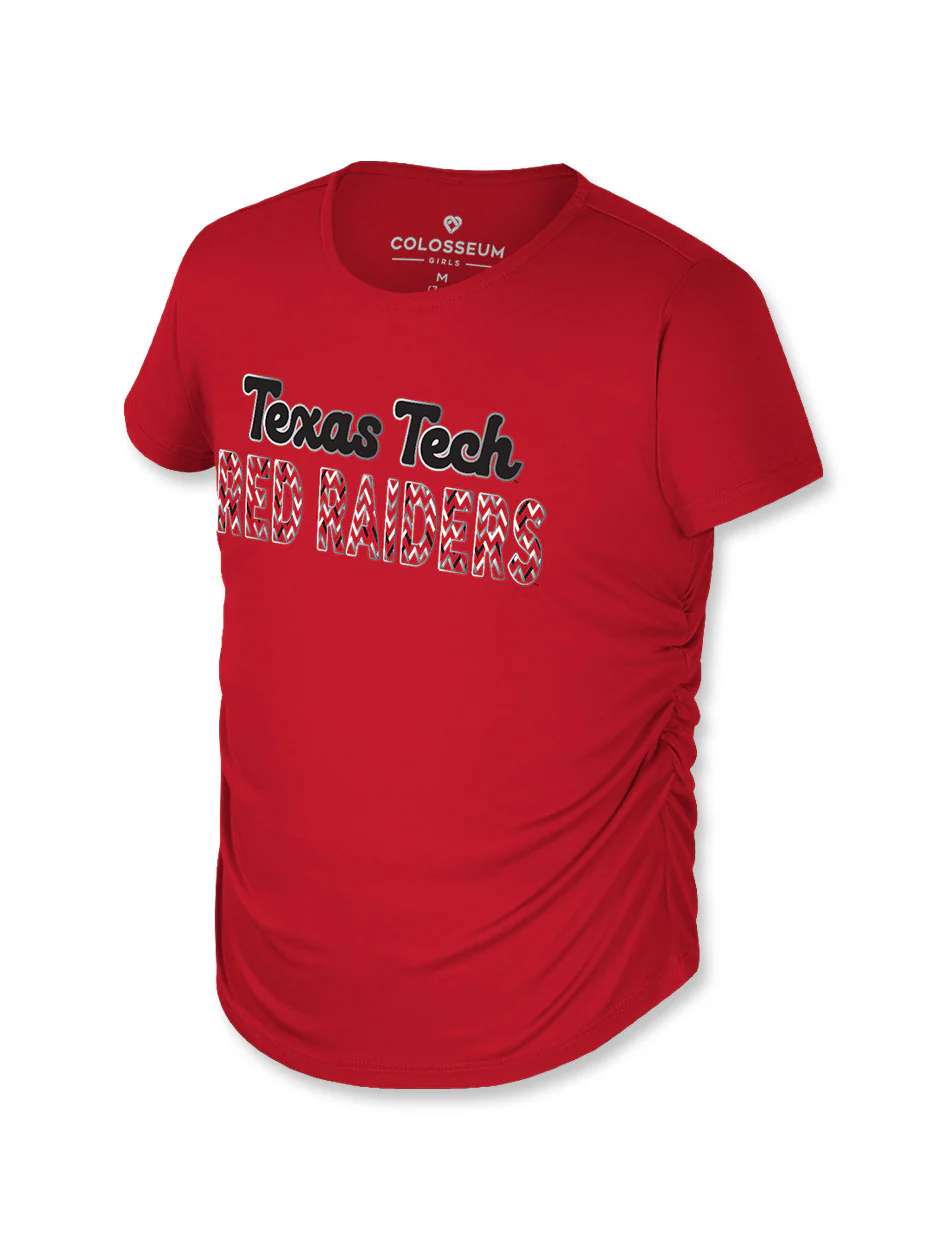 Arena Texas Tech "Bree" Girls Ruched Tee