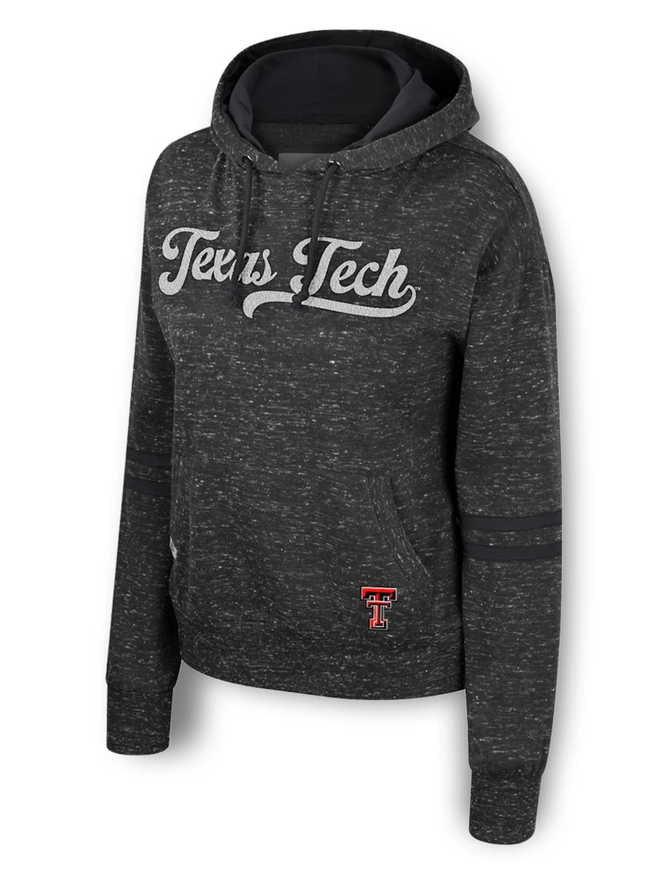**Texas Tech " Catherine" Velvet Script Hooded Sweatshirt