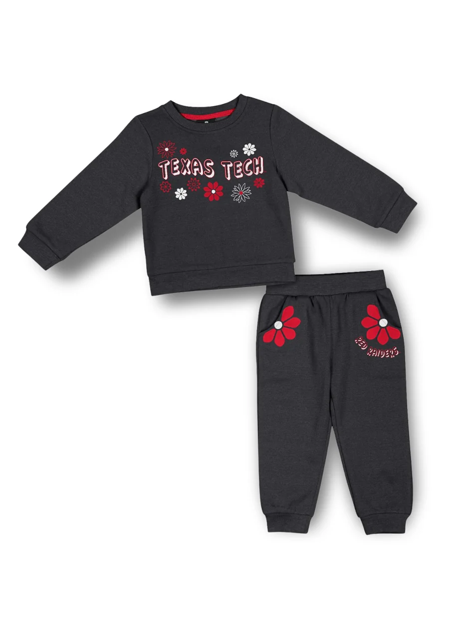 **Arena Texas Tech "Flower Power" TODDLER Fleece Set