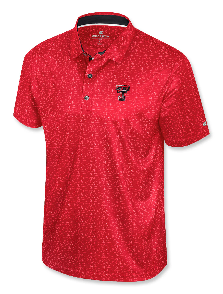 Arena Texas Tech "Football Print Sublimated" Men's Polo