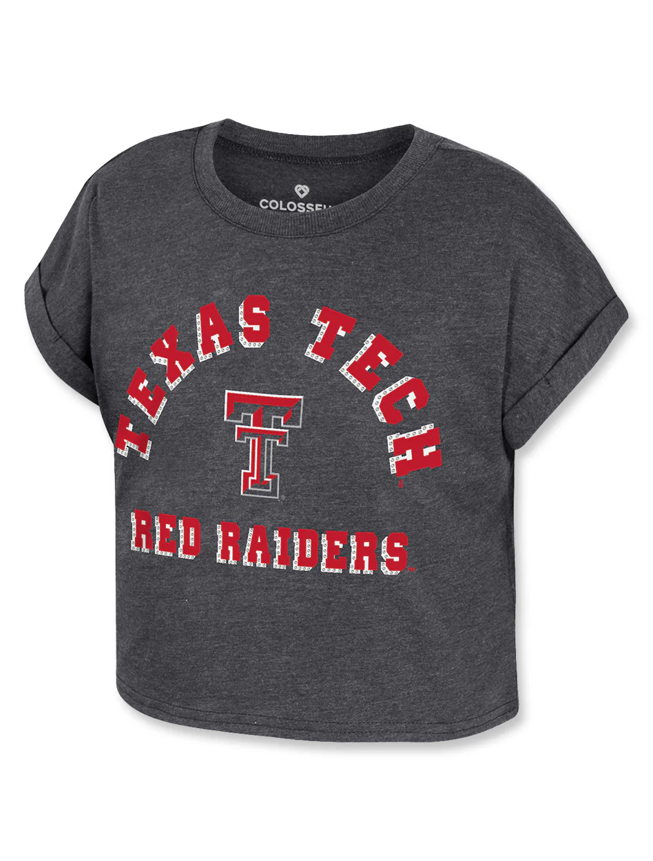 **Arena Texas Tech "Sparkle" Youth Girls Crop Tee