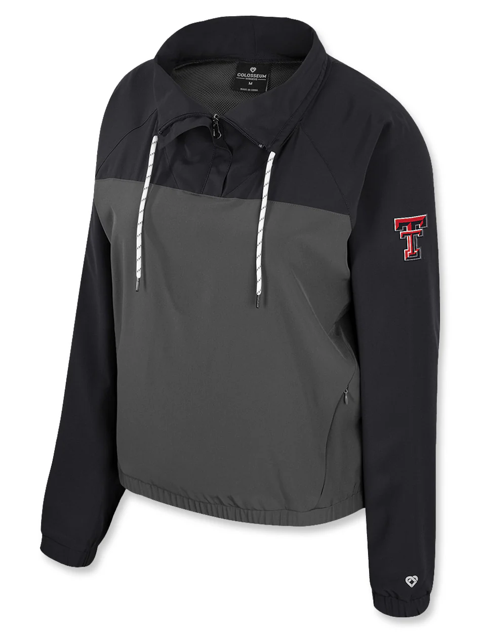 Arena Texas Tech "Stop By" Women's 1/4 Zip Hooded Windbreaker