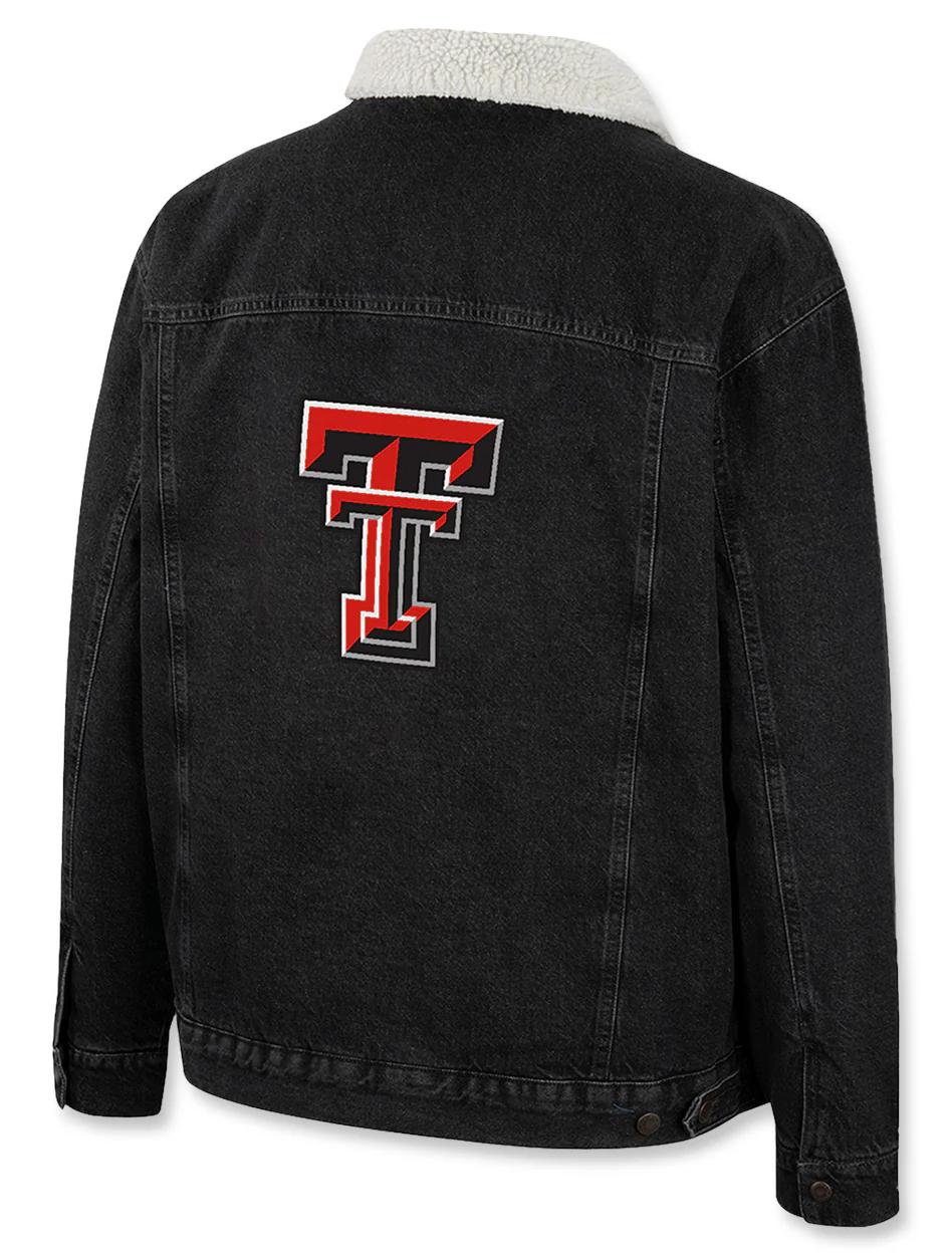 **Arena Texas Tech Wrangler "Western" Men's Sherpa Lined Denim Jacket - Image 2