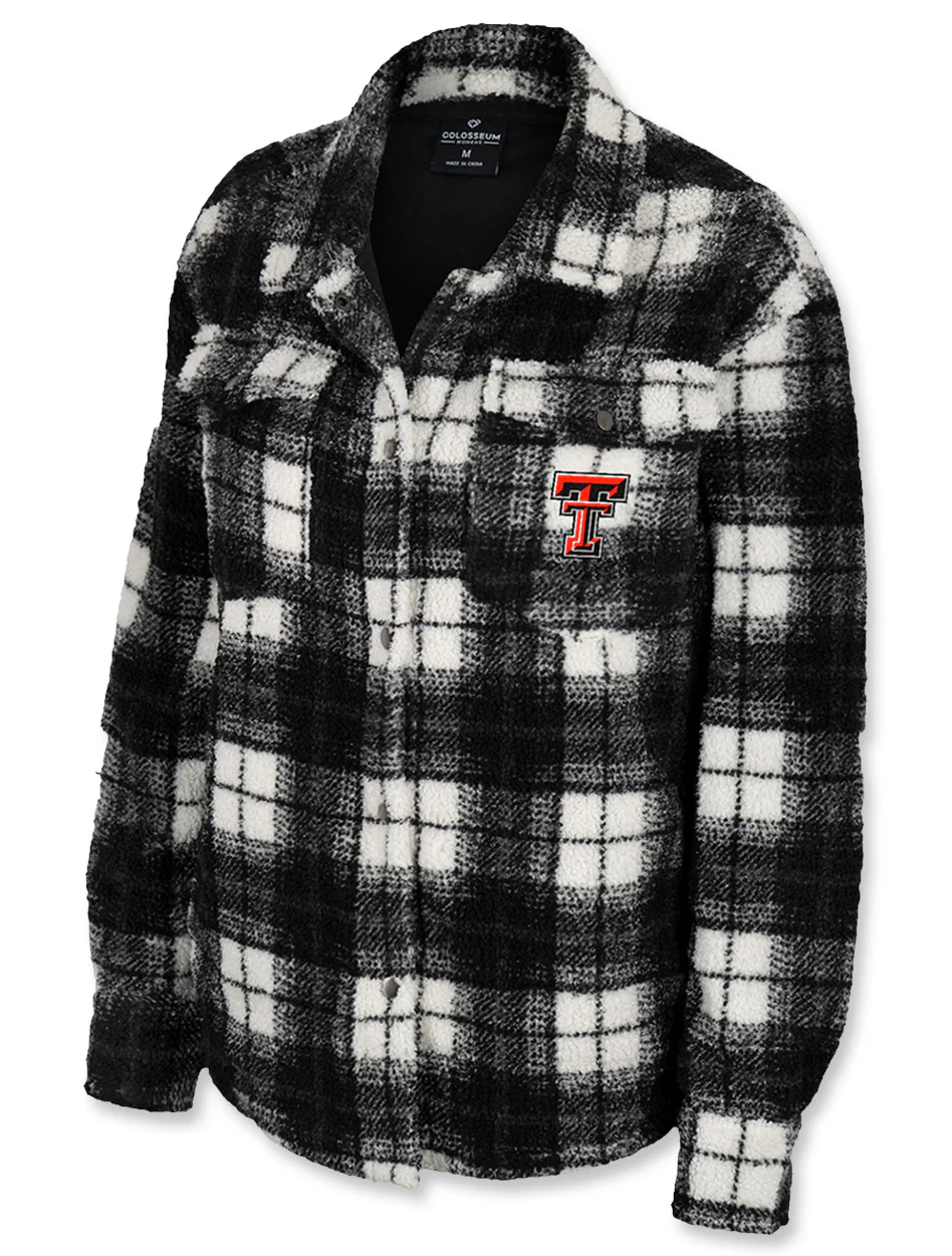 **Arena Texas Tech "You Want to Hug Me" WOMEN'S Plaid Shacket