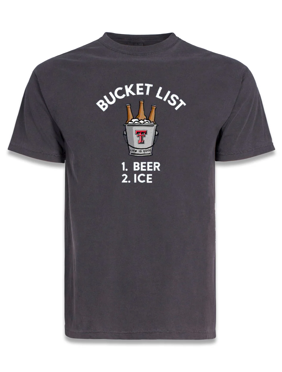 Blue 84 Texas Tech Life is Good "Bucket List" T-shirt