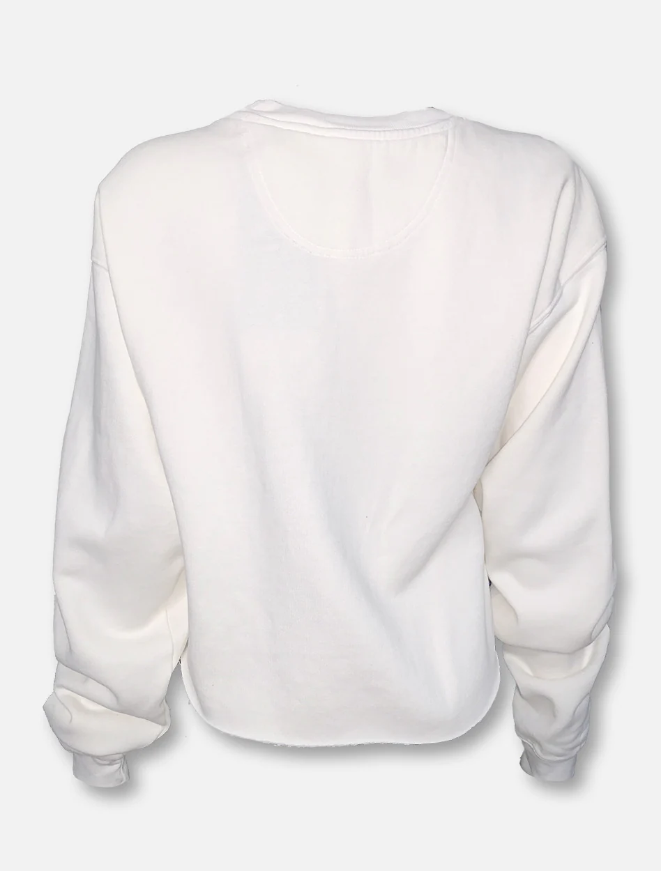 Blue 84 Texas Tech Red Raiders "Flag Squad" White Cropped Sweatshirt - Image 2