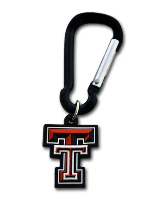 Carabiner & Double T Black Keychain