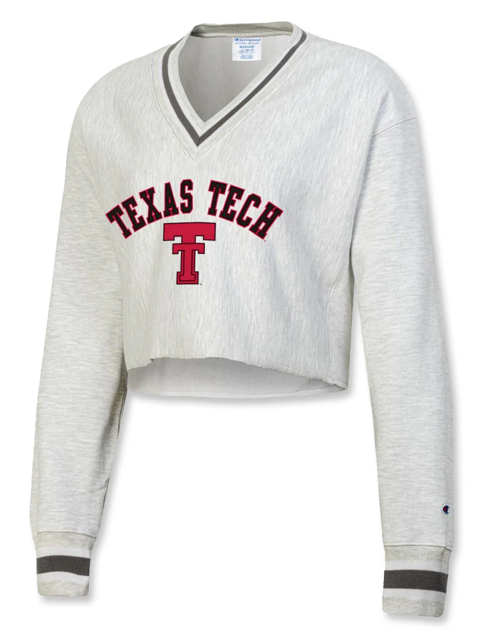 Champion Texas Tech "College Life" Crop V Neck Fleece - Image 2