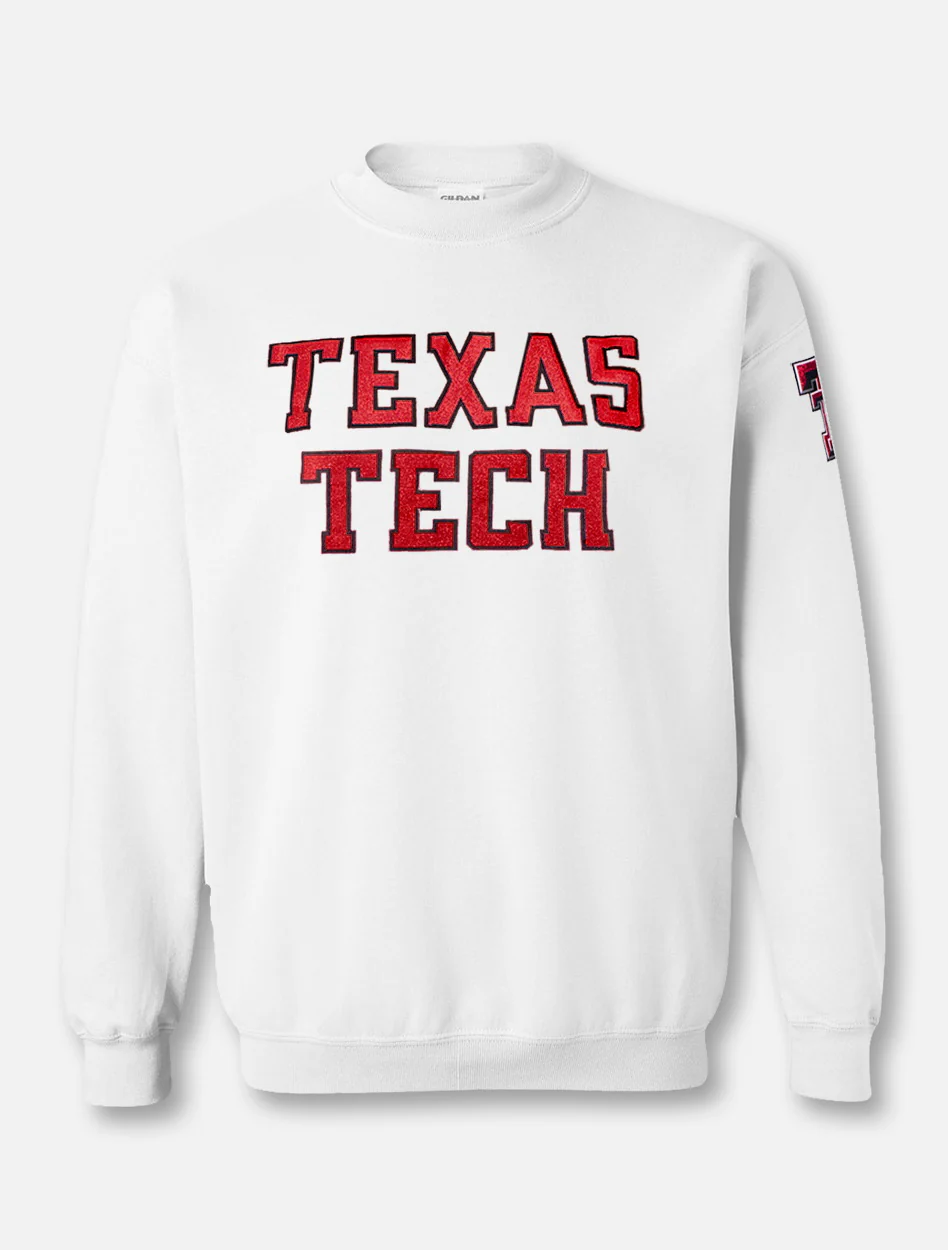 Champion Texas Tech Red Raiders "Rugged Glitter Football Font" Crew Pullover - Image 3