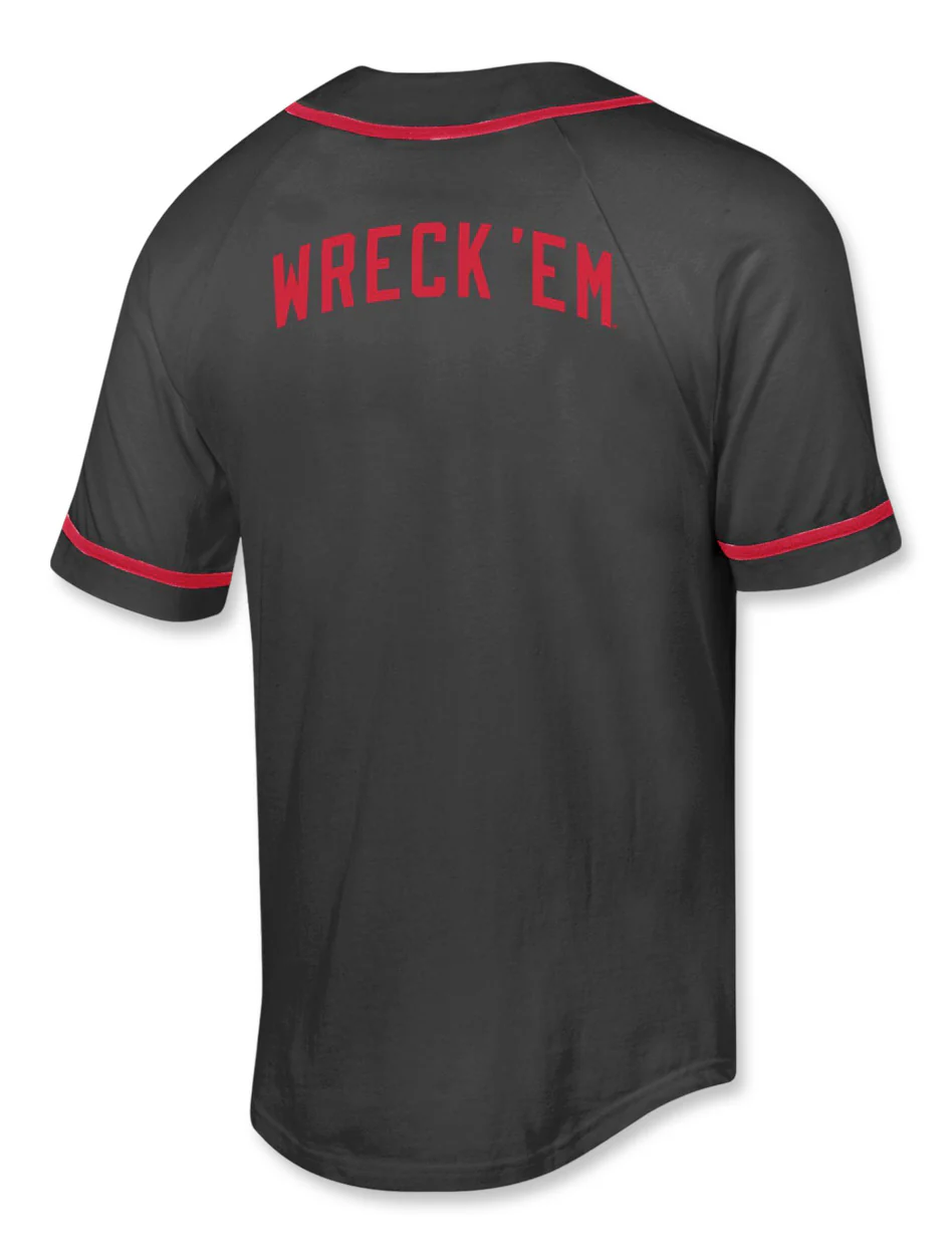 Champion Texas Tech Wreck Em Throwback Super Fan Men's Baseball Jersey - Image 2