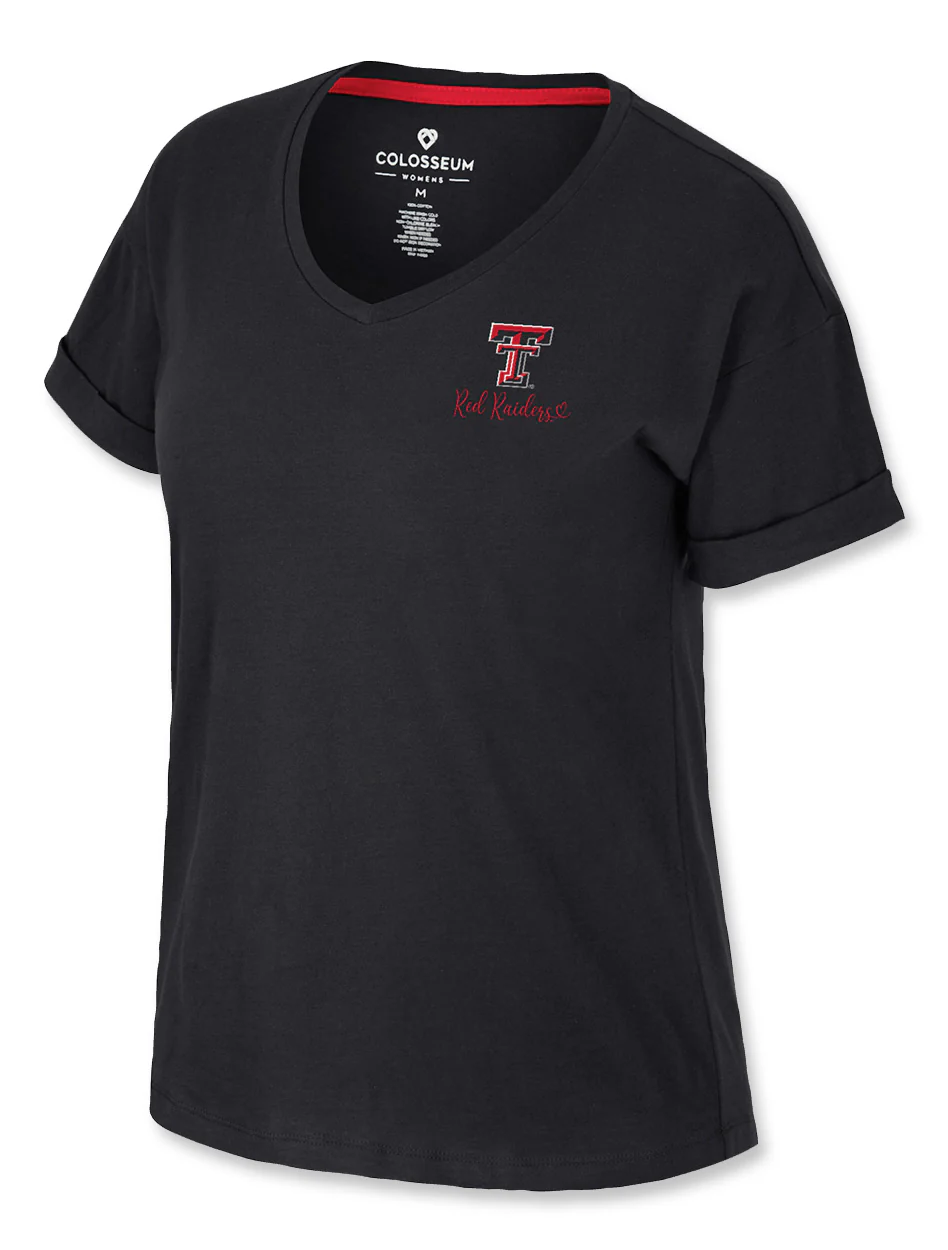 **Arena Texas Tech "Tiara" Oversized V-Neck T-Shirt