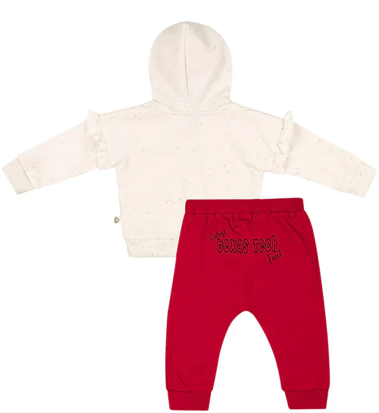 **Texas Tech "Wrapped in a Bow" INFANT Sweatshirt & Pants Set - Image 2