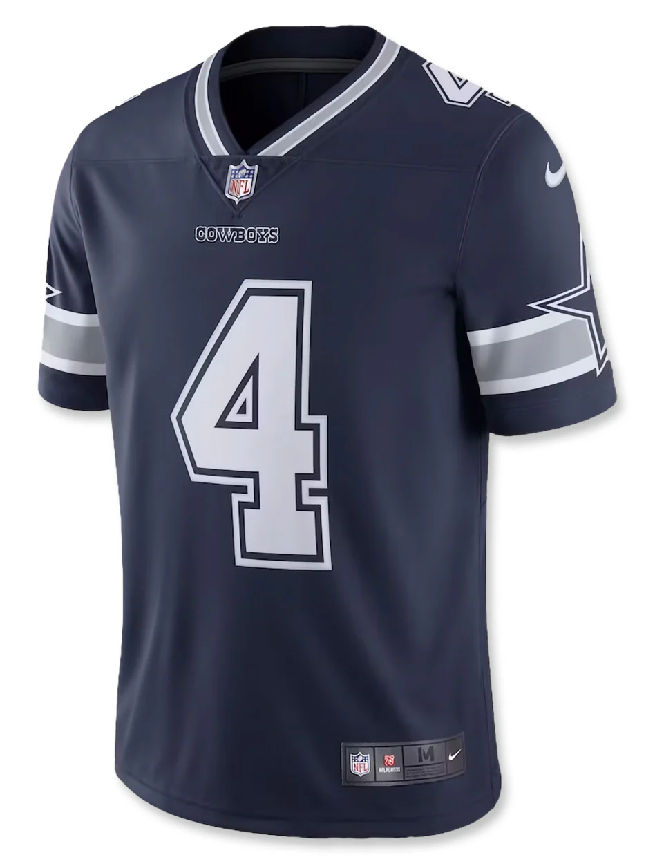 Dallas Cowboys NFL Vapor Nike Dak Prescott Navy Vapor Limited Player Jersey - Image 2
