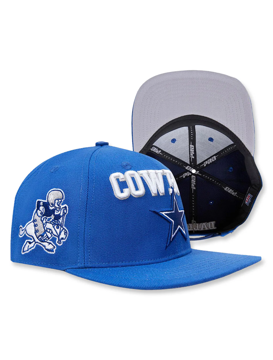 Dallas Cowboys "Retro" Classic Logo Dodger Blue Wool Snapback Flat Bill