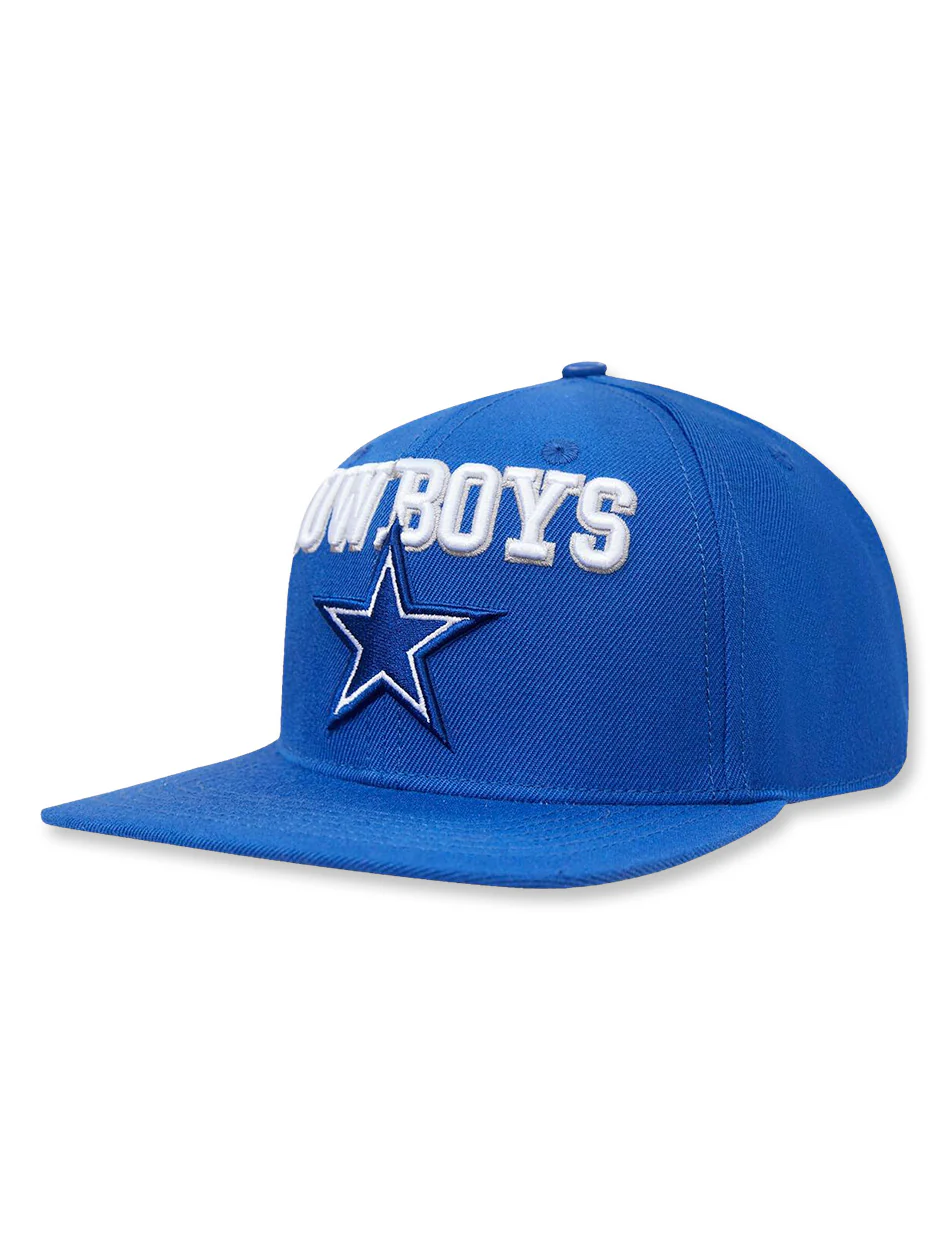 Dallas Cowboys "Retro" Classic Logo Dodger Blue Wool Snapback Flat Bill - Image 3