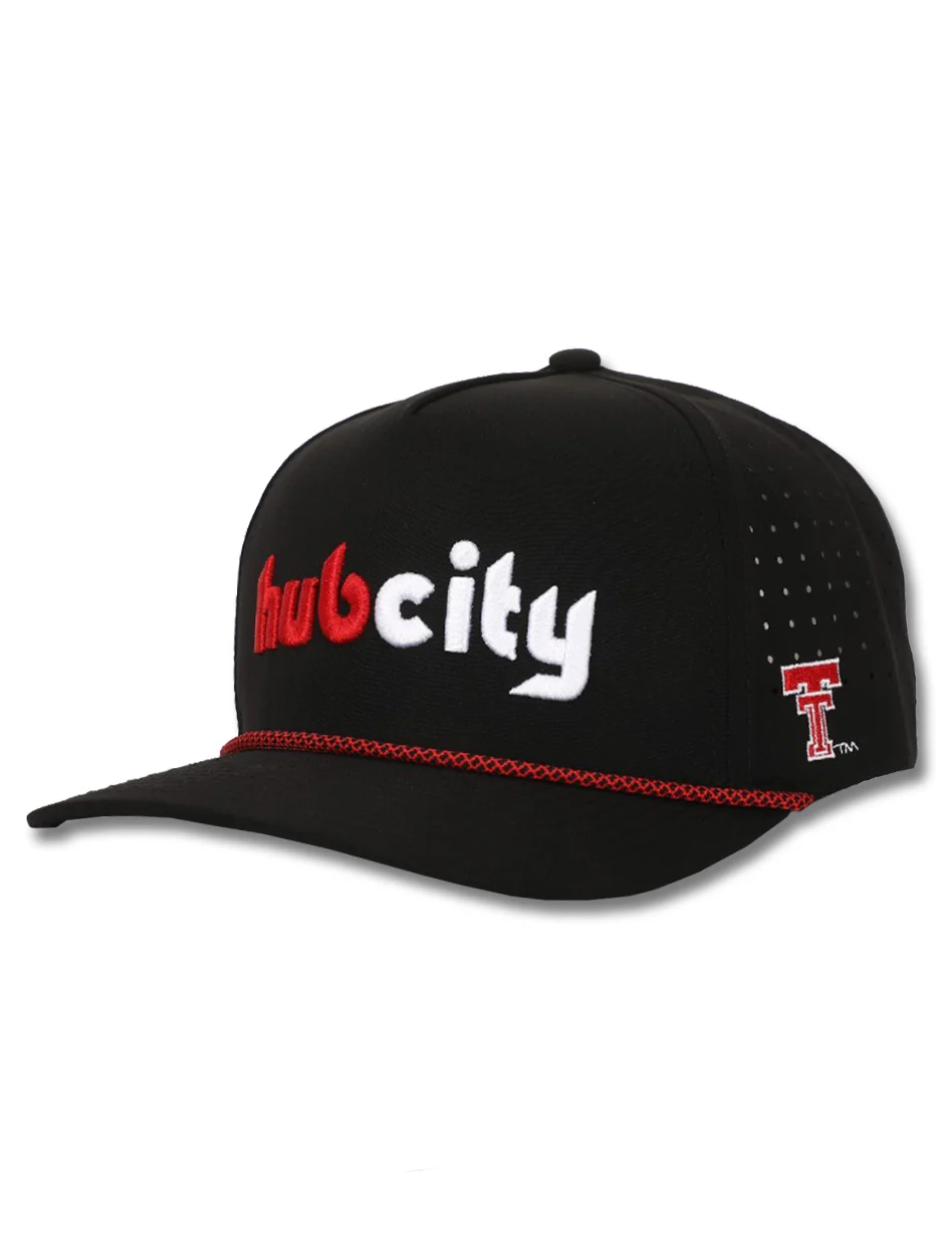 Texas Tech Dark Horse "Hub City" Black Corded Sport Snapback Cap