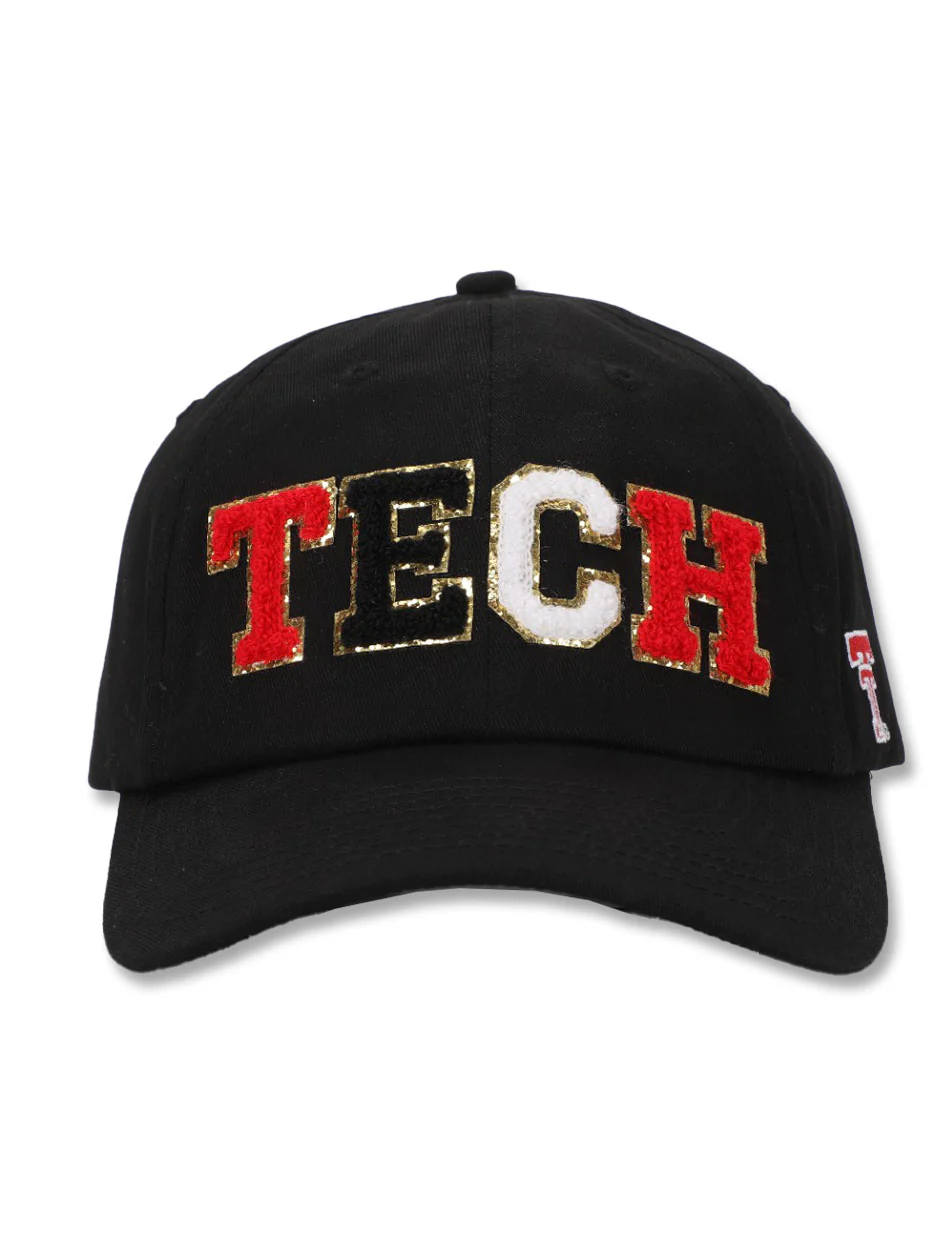 Dark Horse Texas Tech "Chenille Block" Black Adjustable Cap - Image 2