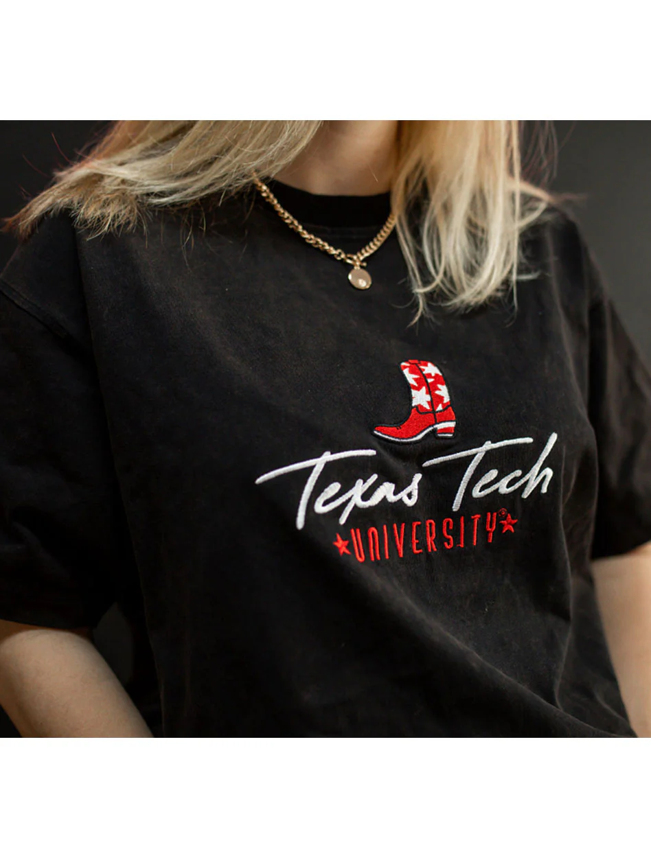 Dark Horse Texas Tech "Rockin Boot" Heavyweight Washed T-Shirt - Image 3