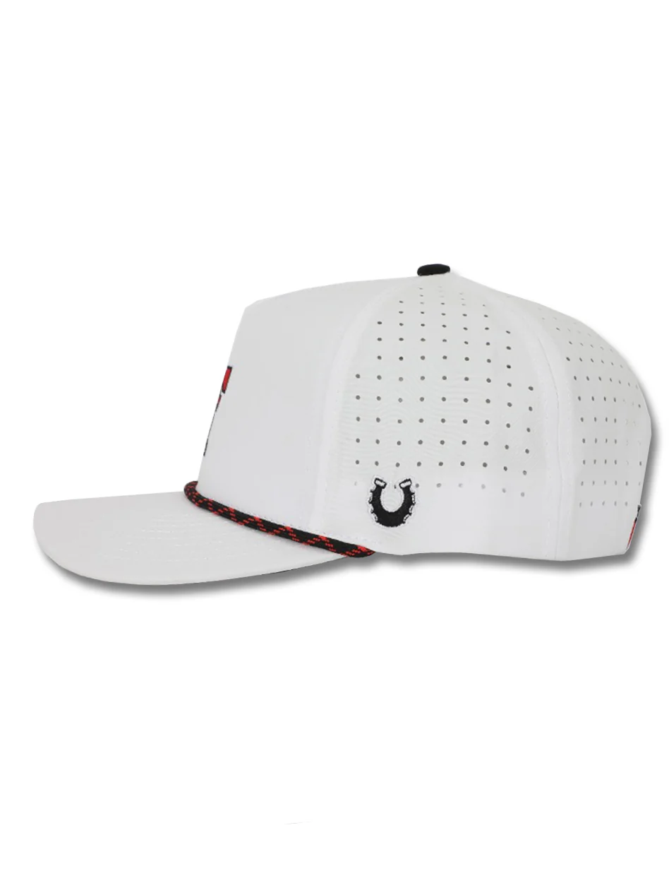 Texas Tech Dark Horse Throwback "Rearing Rider" White Sport Snapback Cap - Image 2