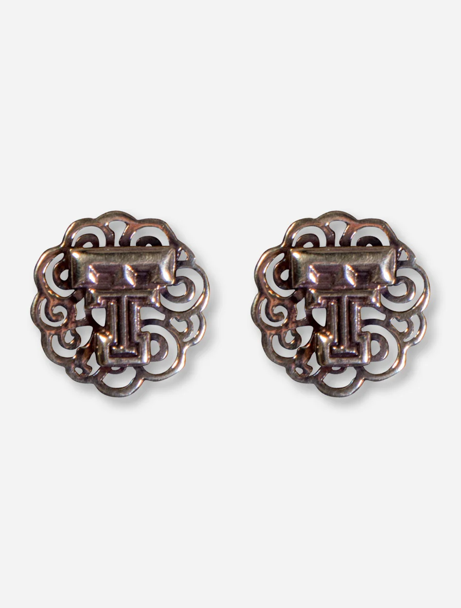 DaynaU Texas Tech Double T Filigree Brass Earrings