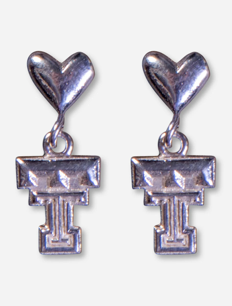 DaynaU Texas Tech Double T Heart Post Earrings