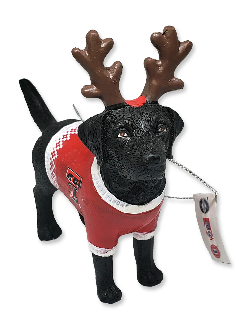 Texas Tech "Black Lab Reindeer" Ornament - Image 2