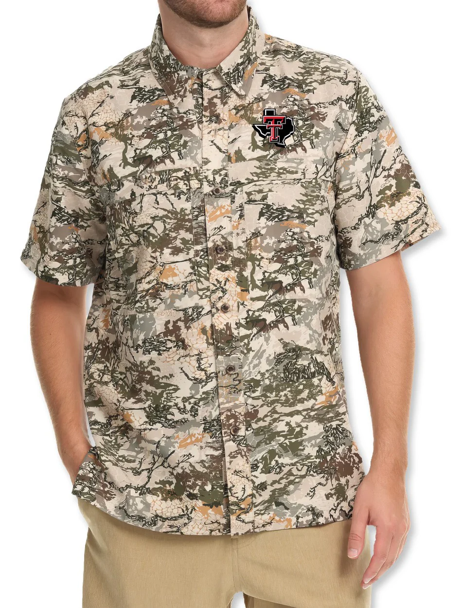 GameGuard Texas Tech Pride "Digital" Camo Fishing Dress Shirt