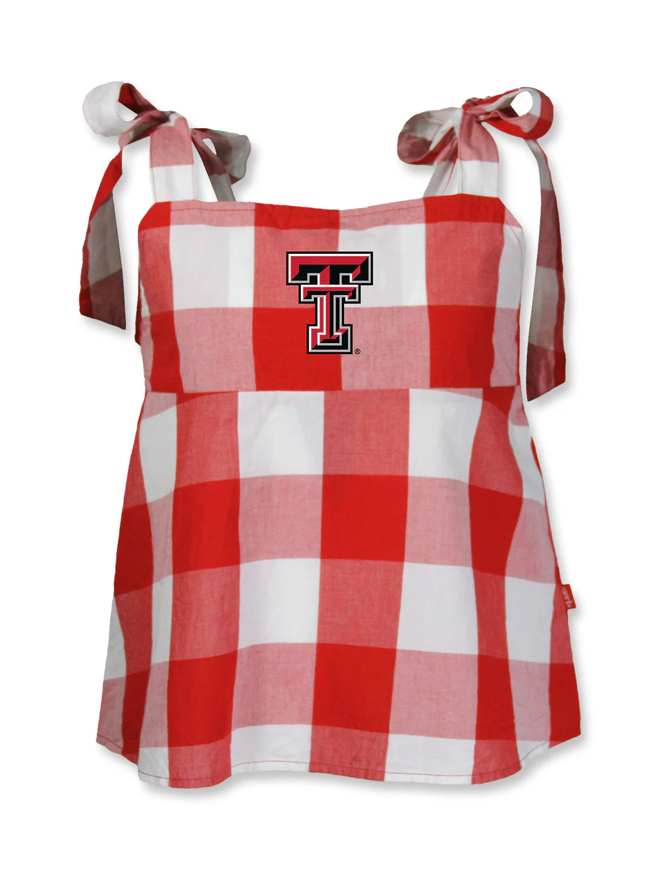 Garb Texas Tech Double T "Gretchen" Youth Buffalo Check Tie Top