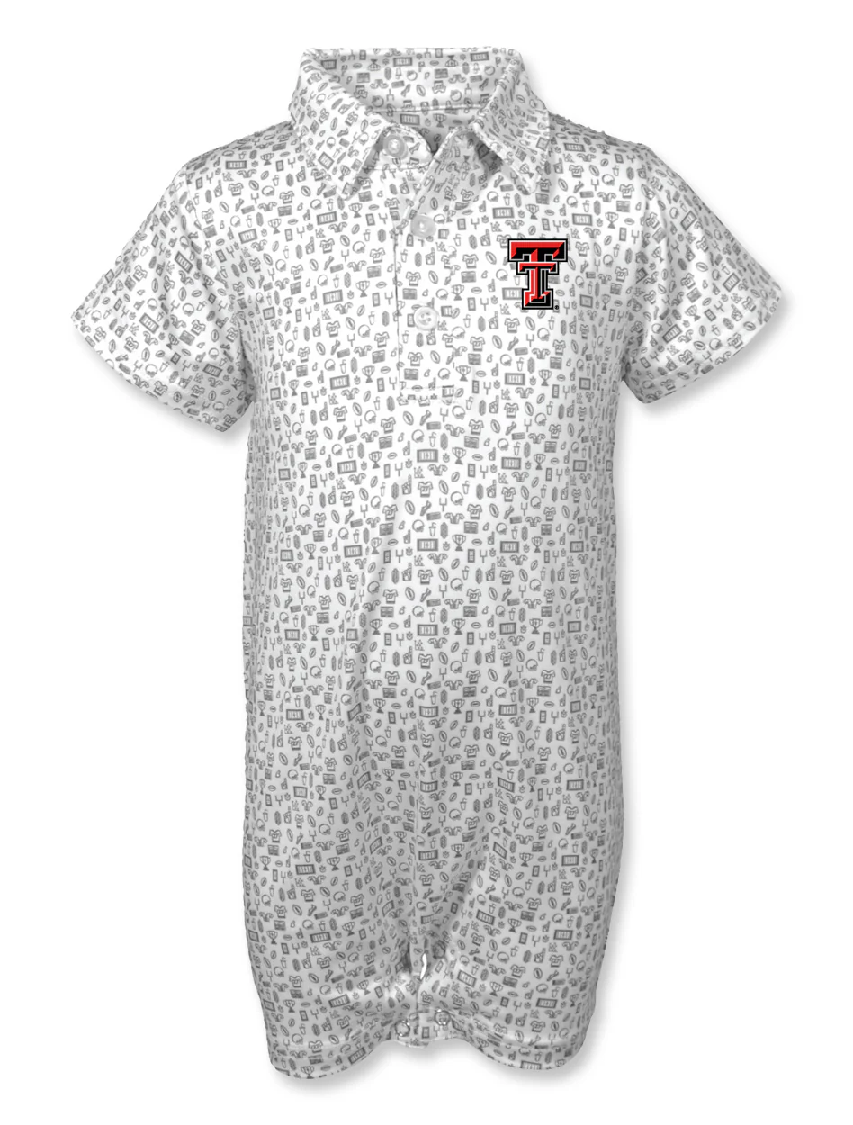 Garb Texas Tech Red Raiders "Crew" All Over Print Infant Polo Romper