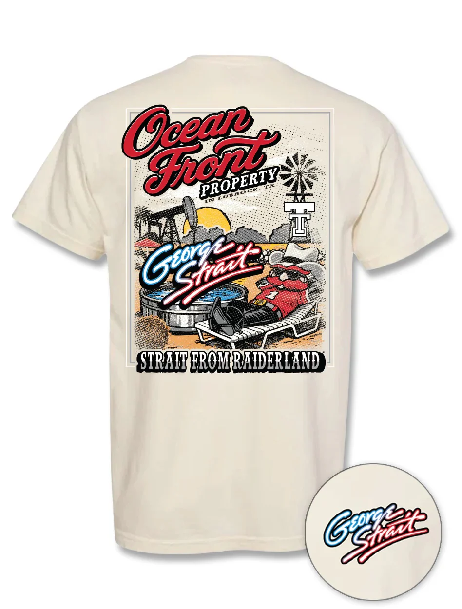 George Strait x Texas Tech "Ocean Front" Official Concert Ivory T-Shirt