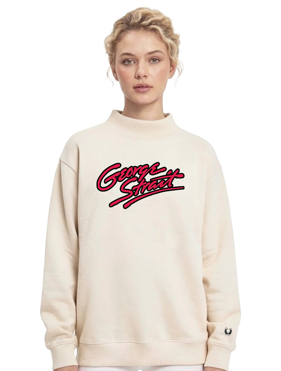 Official George Strait x Dark Horse Mock Neck Ivory Sweatshirt (PRE ORDER)
