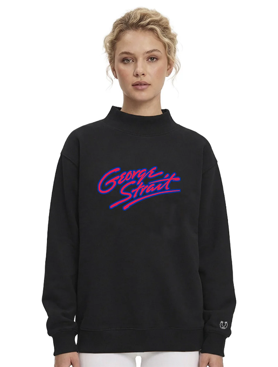 Official George Strait x Dark Horse Mock Neck Black Sweatshirt (PRE ORDER)