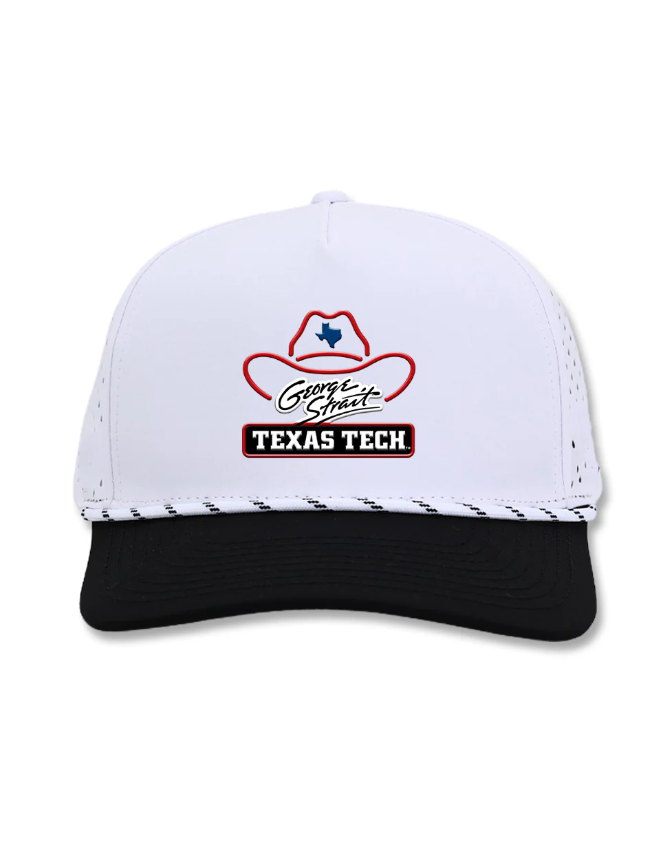 George Strait x Texas Tech Official Concert White Snapback Cap - Image 2