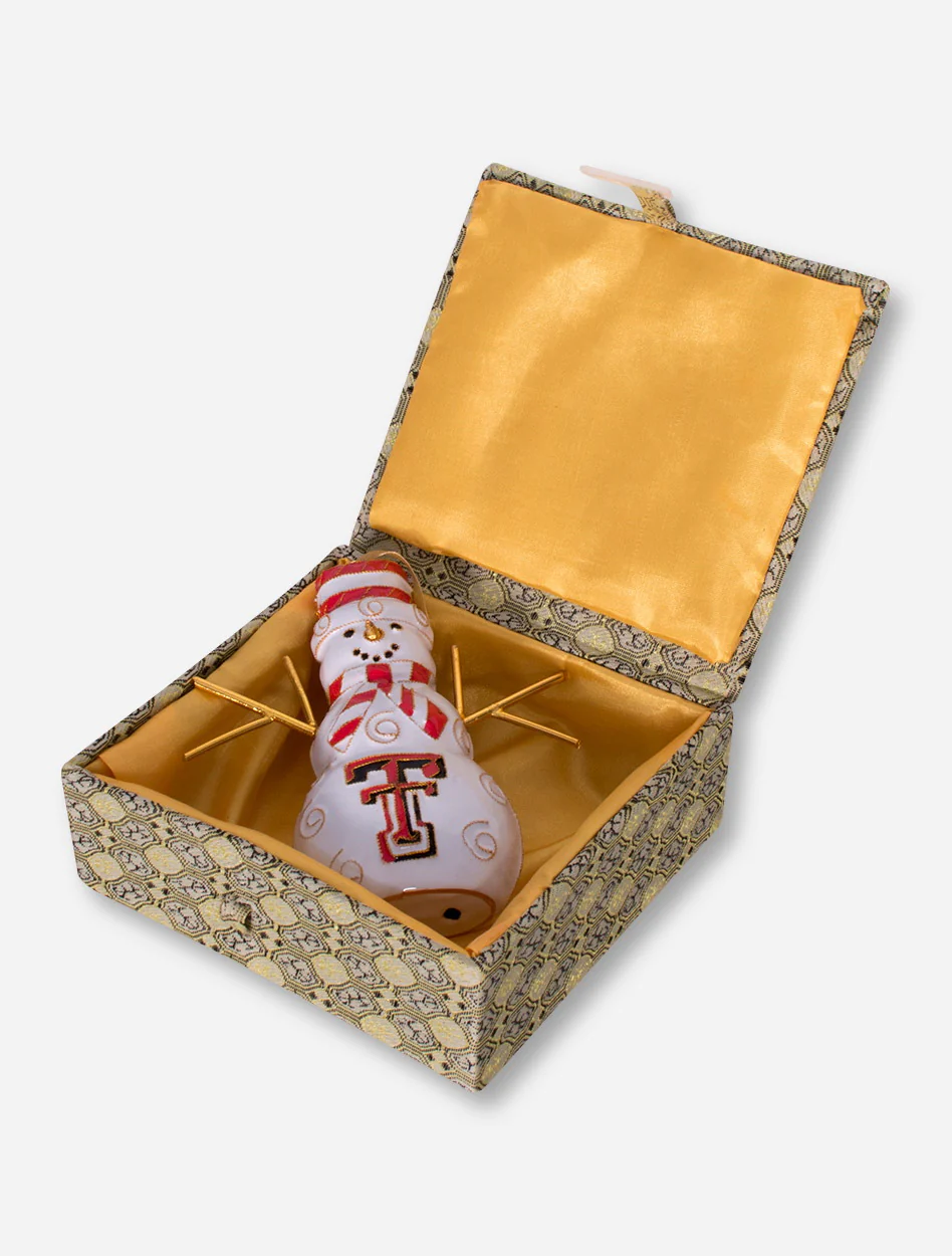 Kitty Keller Snowman Double T Ornament - Texas Tech - Image 3