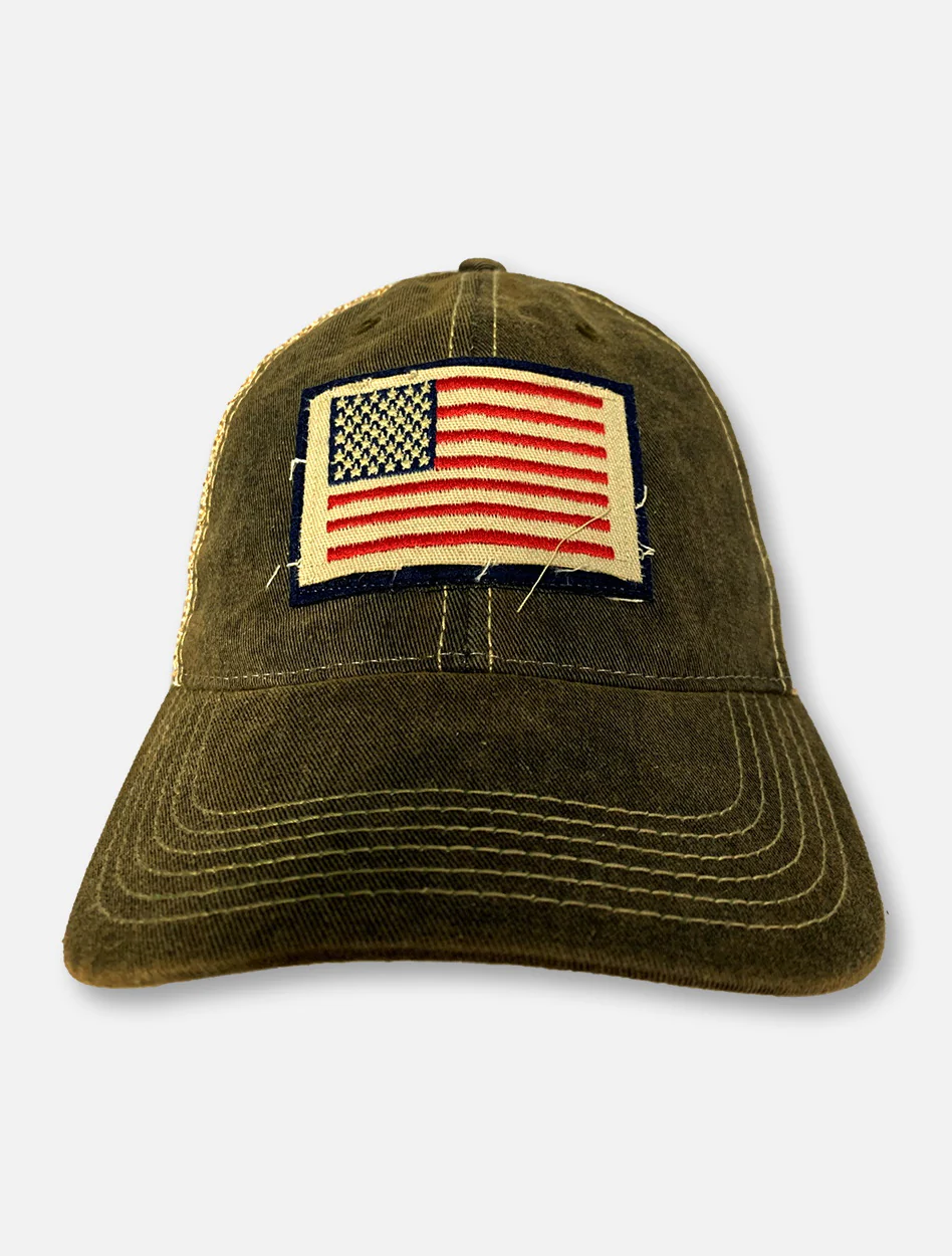 Legacy Texas Tech Red Raiders American Flag Patch Canvas And Mesh Snapback Cap