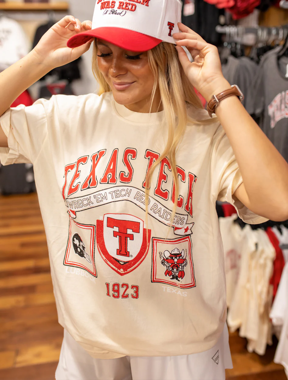 Livy Lu Texas Tech "Prep Patch" Thrifted T-Shirt