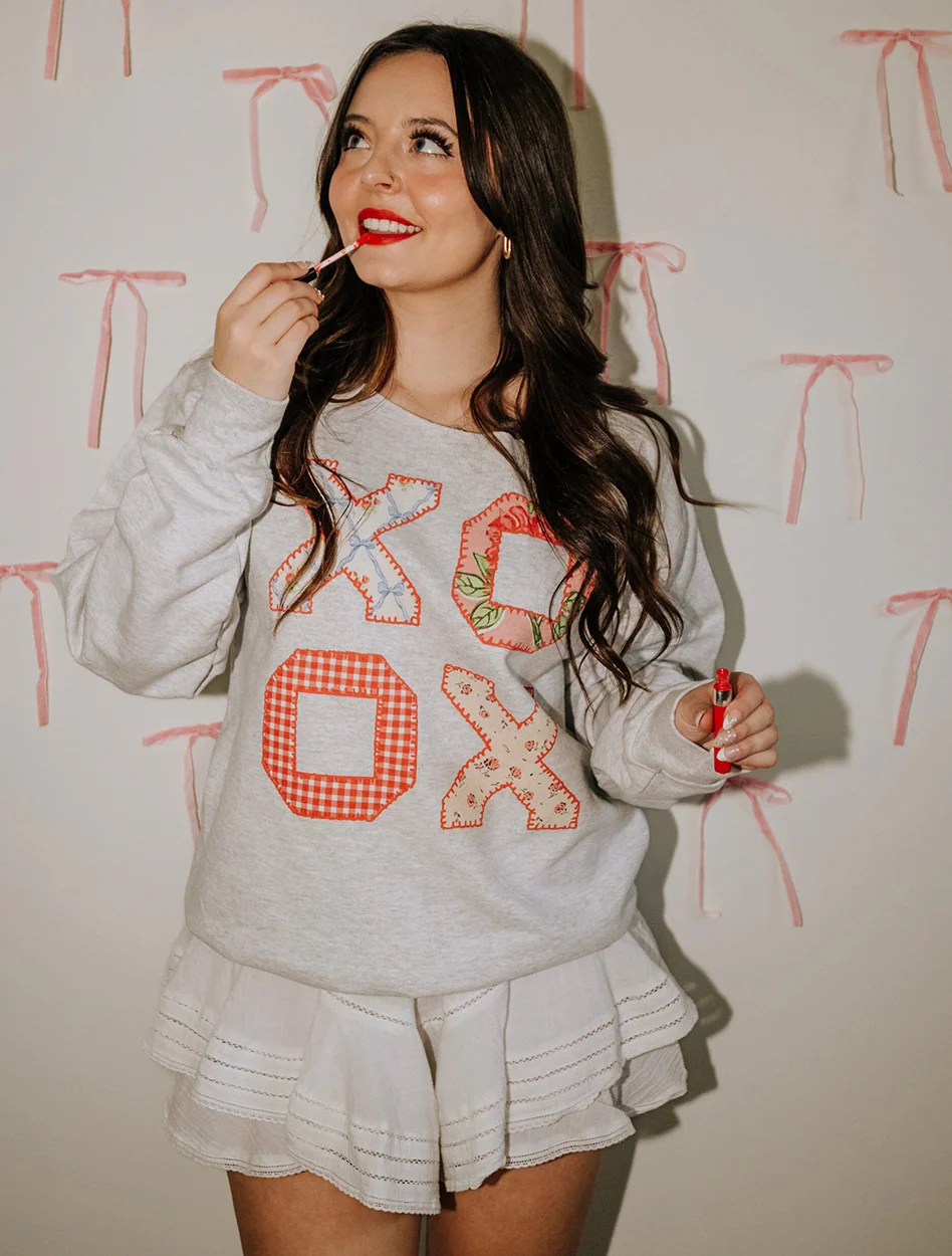 Livy Lu "XOXO Quilt" Thrifted Sweatshirt