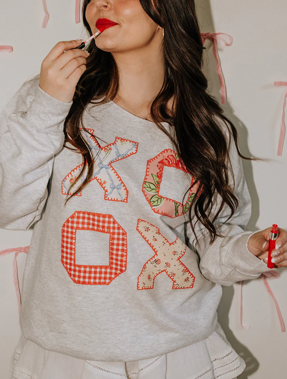 Livy Lu "XOXO Quilt" Thrifted Sweatshirt - Image 2
