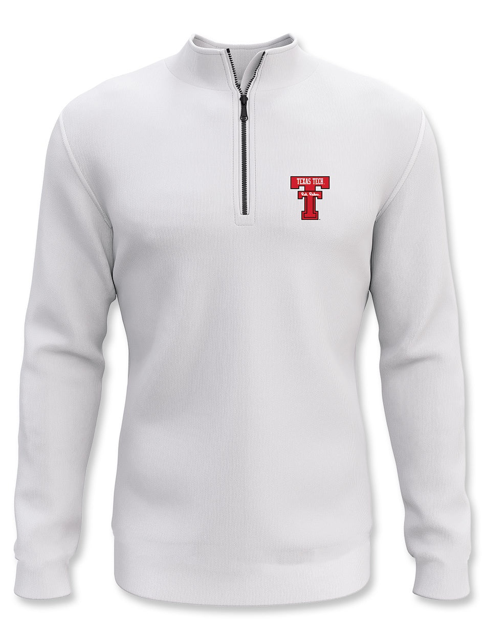 Texas Tech Dark Horse "Vintage Scoreboard" WHITE Quarter-Zip Pullover - Image 2